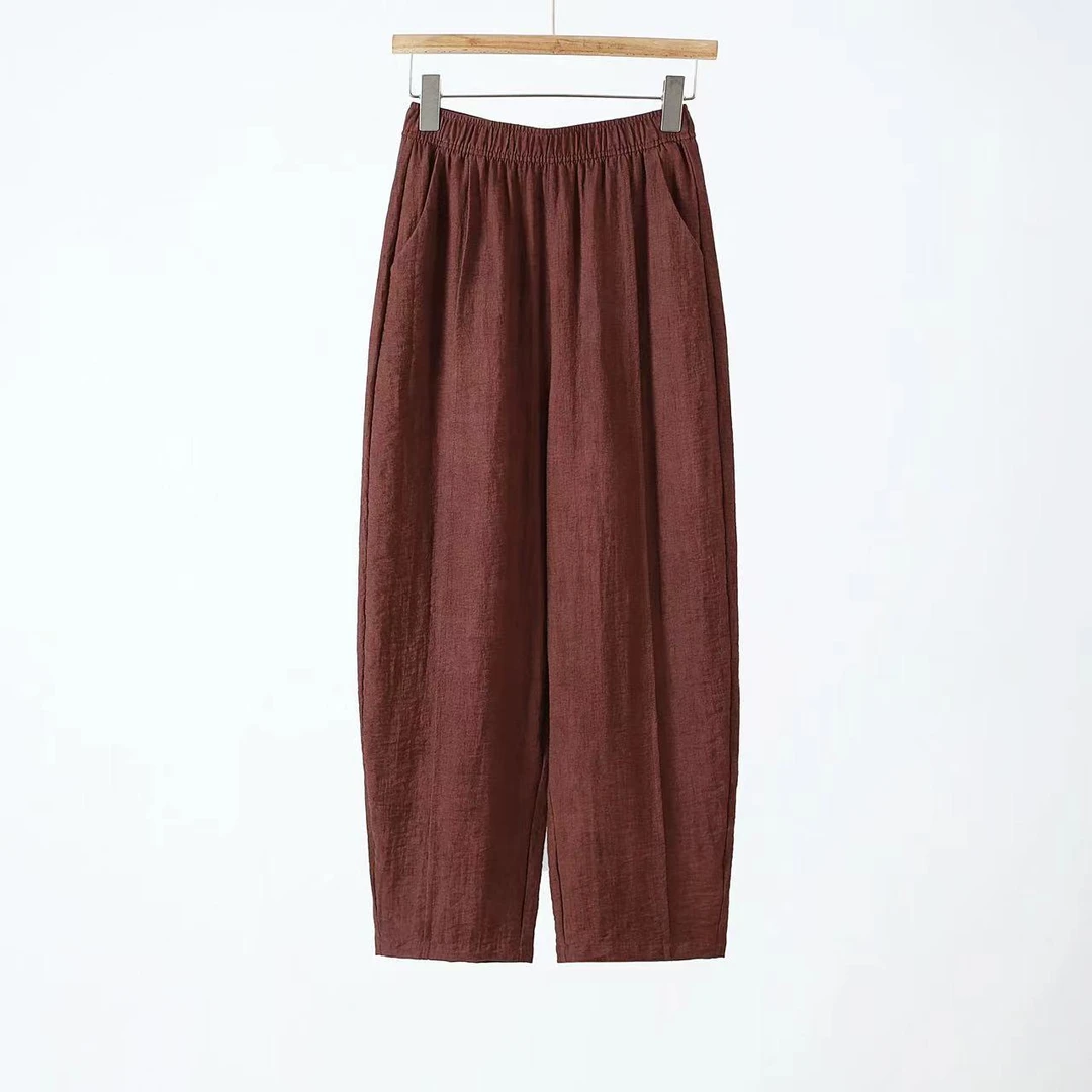 【原创设计】香蕉气球扎染萝卜裤女大码显瘦九分--休闲百搭