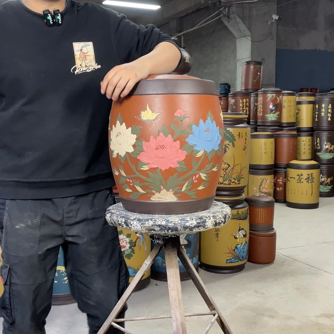 宜兴原矿紫砂茶叶罐