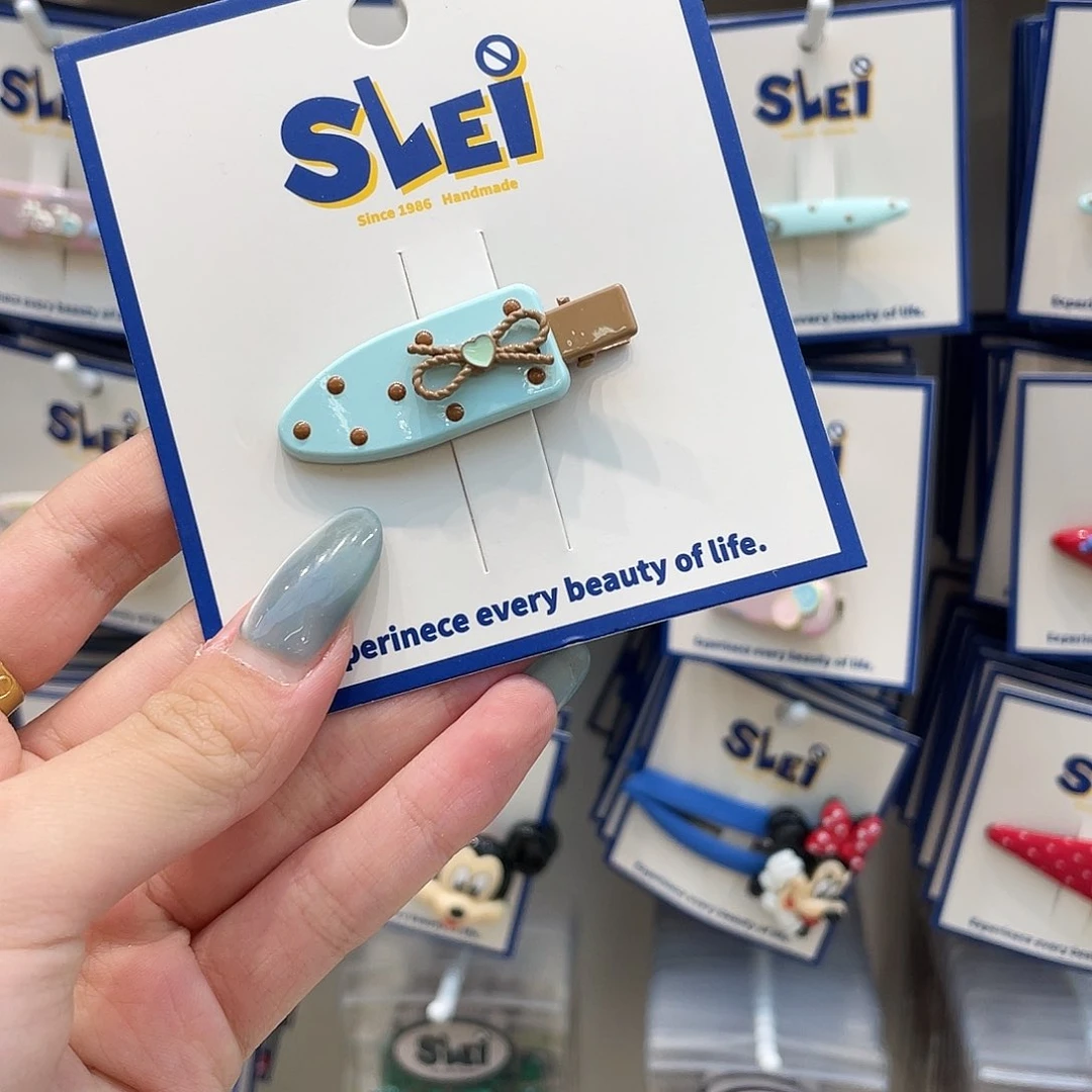 树脂非金属蓝色蝴蝶结发夹