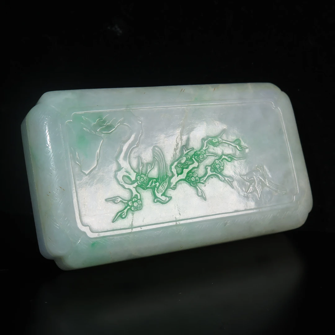 民国翡翠盖盒/MZ052274/翡翠/民族文物