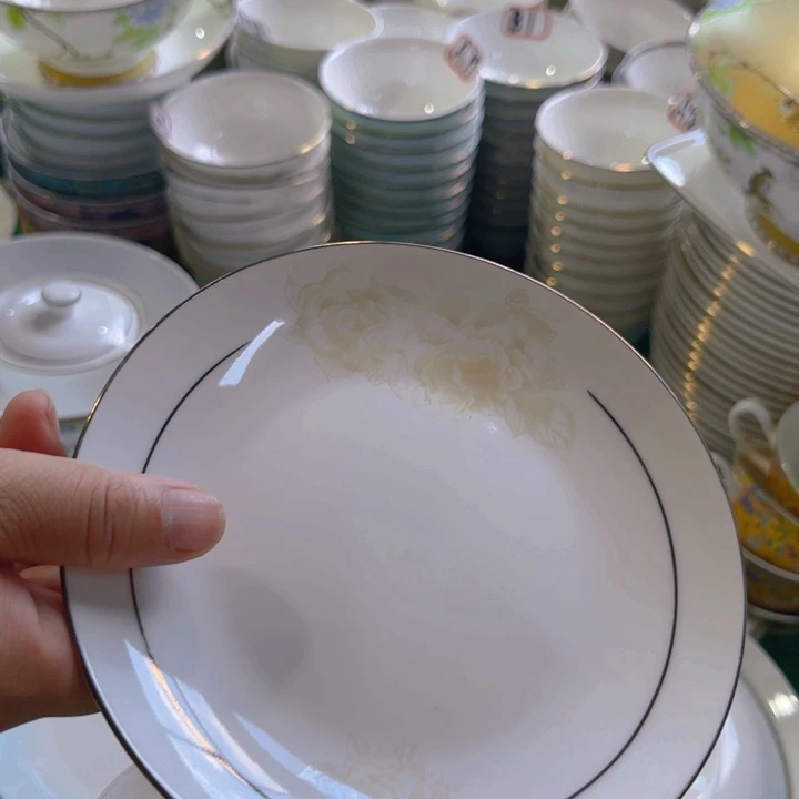瓷片六寸浅碟十个微瑕