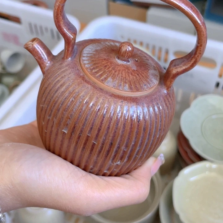 微瑕酱香红小汲泉温茶壶