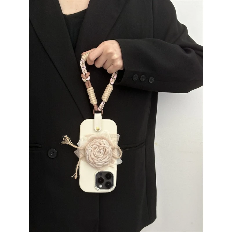 玫瑰花短绳适用iPhone/VIVOx200手机壳女款x100/y300/S20/S19软壳