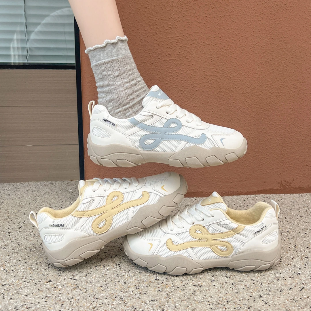 轻便网面透气德训鞋子女夏2025新款爆款时尚平底运动休闲鞋ins潮