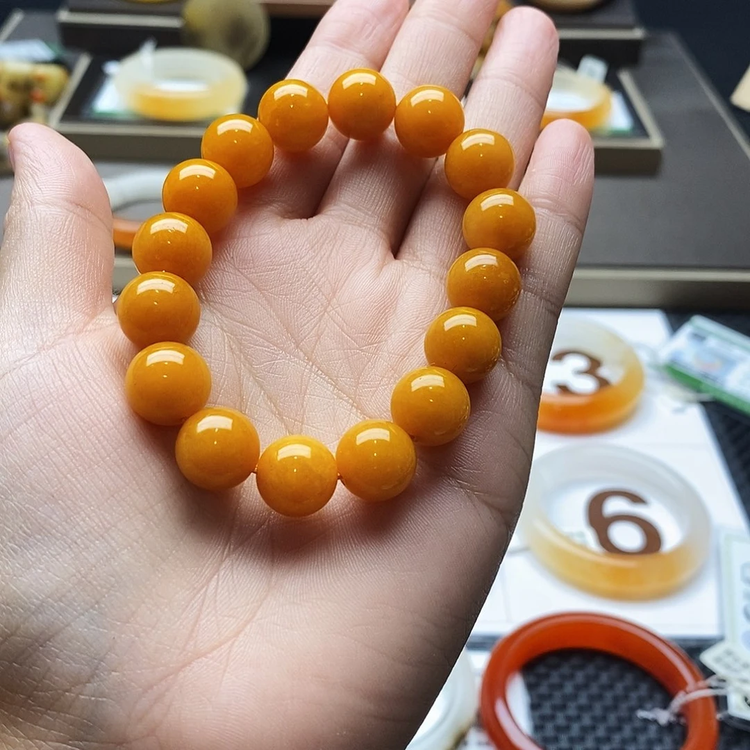 j***石英质玉（黄龙玉）未镶嵌手镯