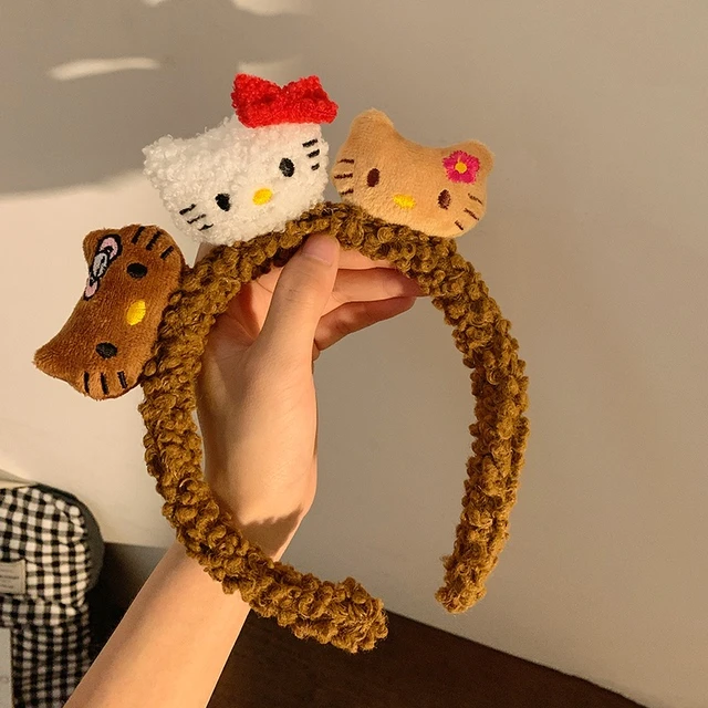 软糯小喵~可爱Kitty猫咪毛绒发箍女洗脸敷面膜专用卡通发箍发饰