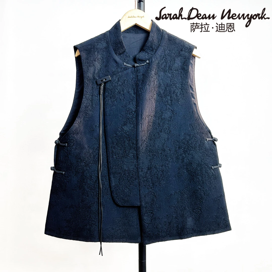 【萨拉迪恩】含羊毛马夹气质重工高端时尚休闲简约百搭潮流