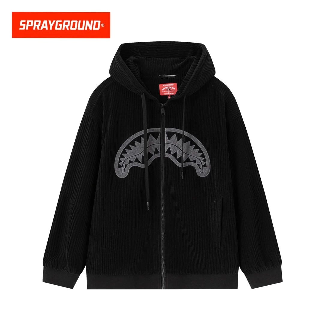 SPRAYGROUND鲨鱼嘴灯芯绒连帽潮流宽松百搭秋季XB WE131108