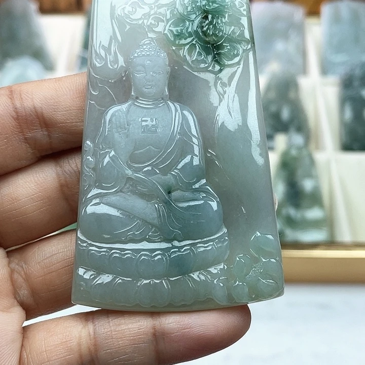 翡翠未镶嵌颈饰d****u天然翡翠阿弥陀佛