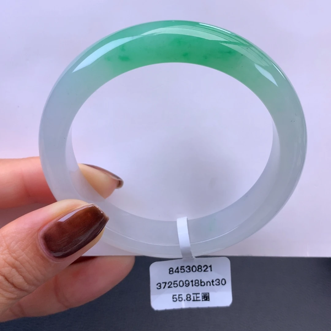 翡翠未镶嵌手镯冰胶甜阳绿手镯