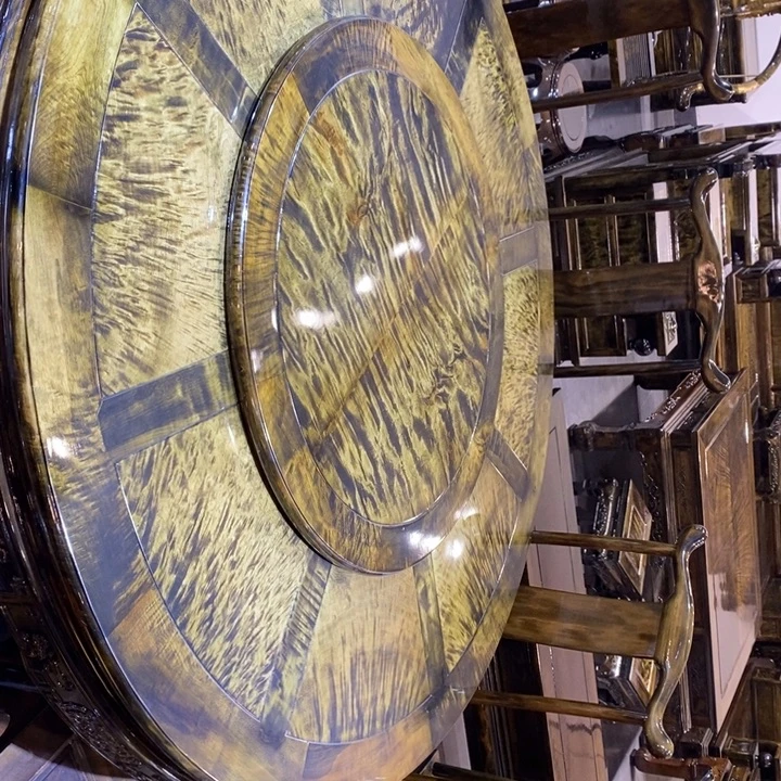 楠木圆餐桌九件套1.58米