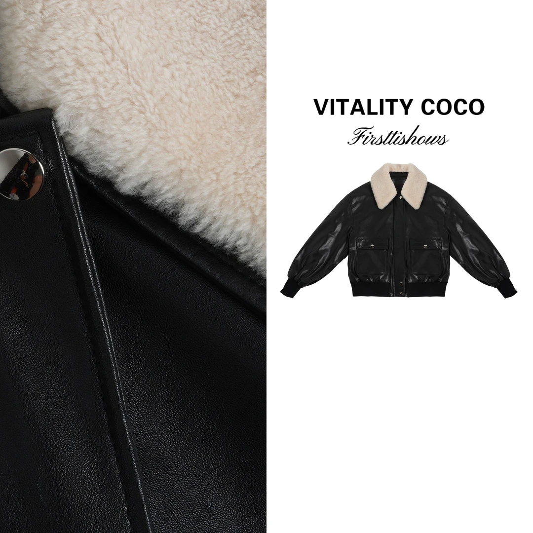 VITALITY COCO·杨树林系列上新高定羊皮百搭设计皮衣外套-2728