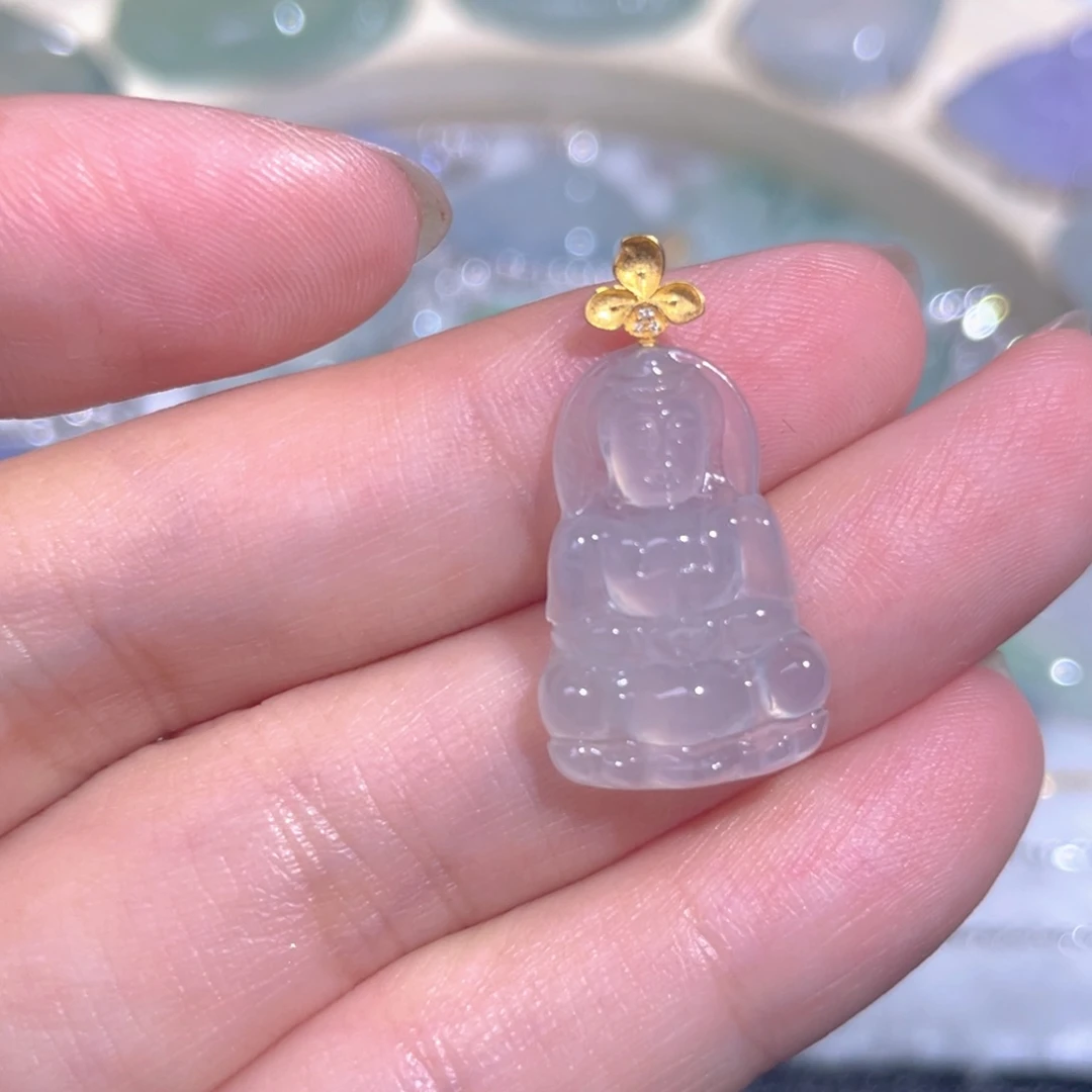 颈饰18K金镶嵌翡翠翡翠