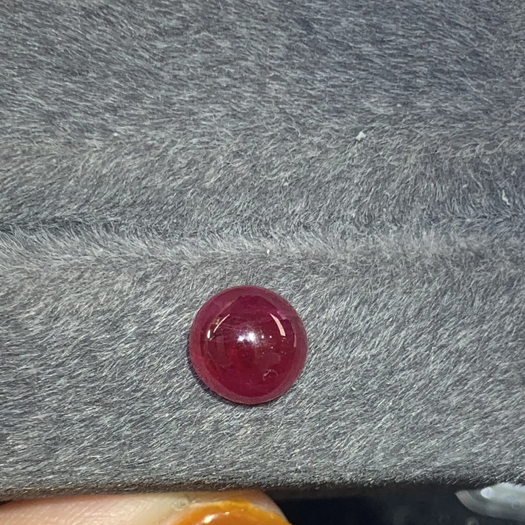 天然彩宝红宝石素面裸石 圆8.2x8.2重3.16ct颜色艳丽 可配现托