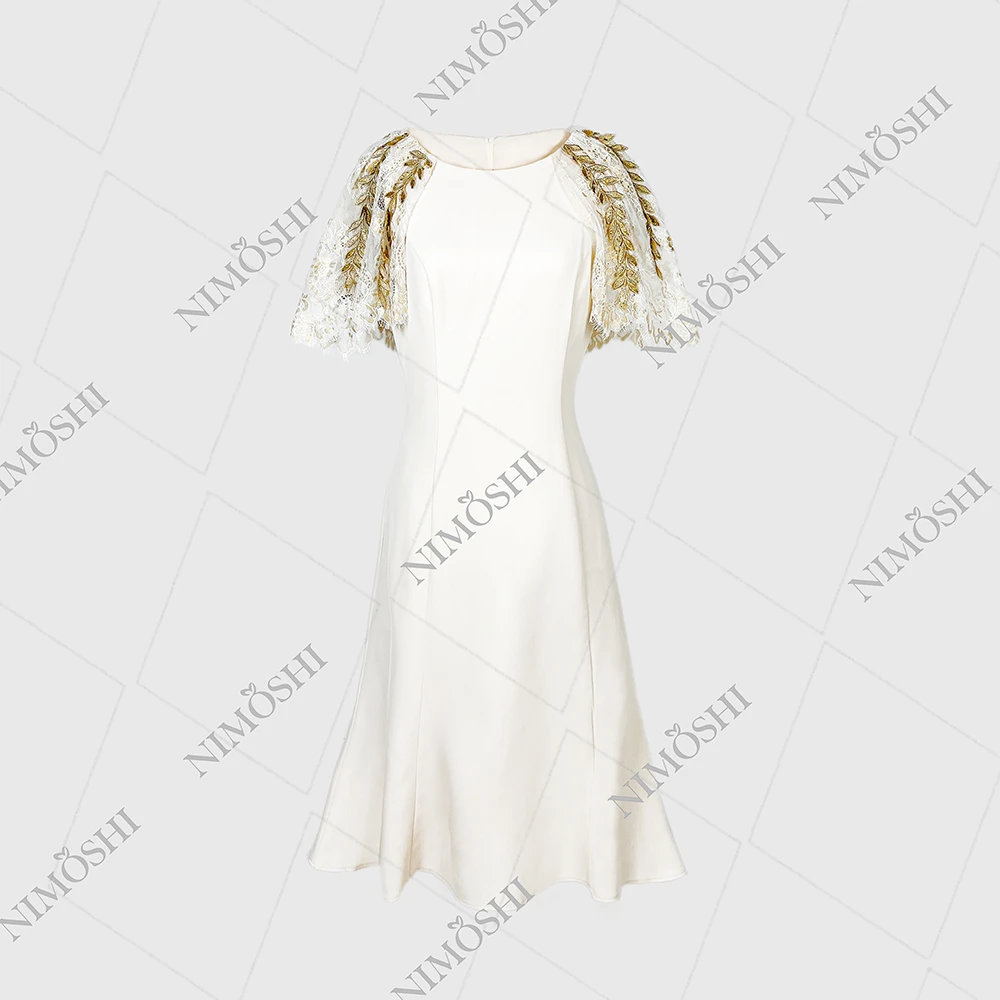 NIMðSHI【莎莎】新款时尚拼接中长款小众镶钻气质显瘦连衣裙女Q1033