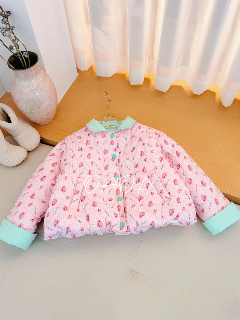 OAOH2025新款冬季女中大童棉服儿童卡通棉袄夹棉棉衣W8896