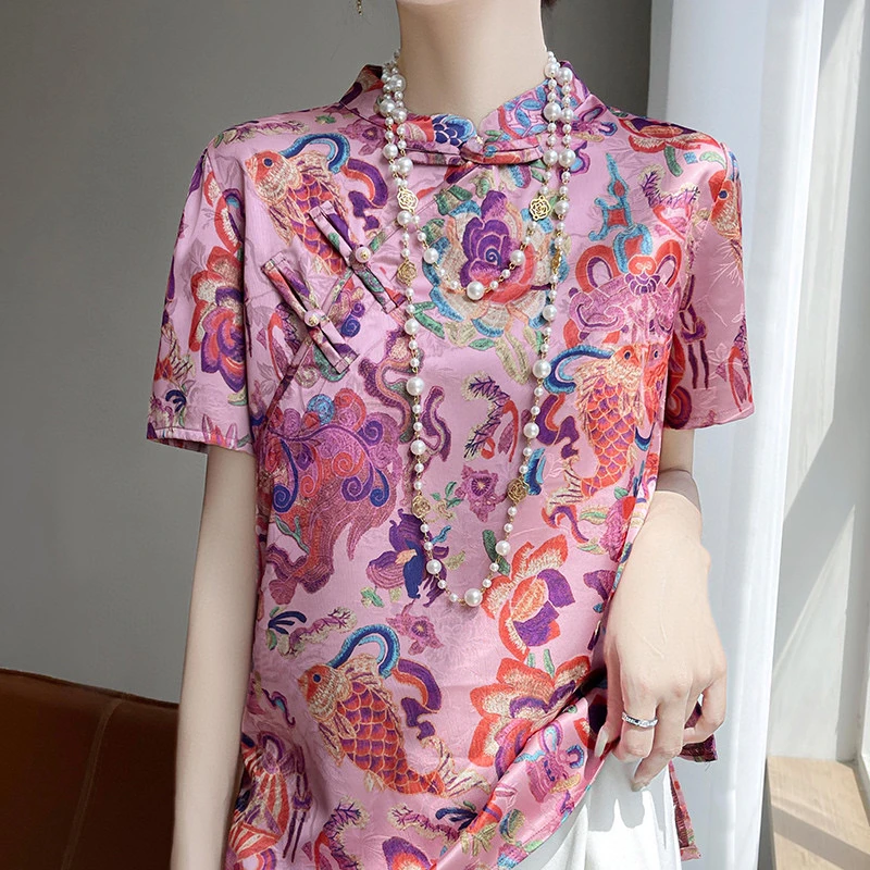 新中式气质中国风盘扣改良夏季新款女性上衣开衫