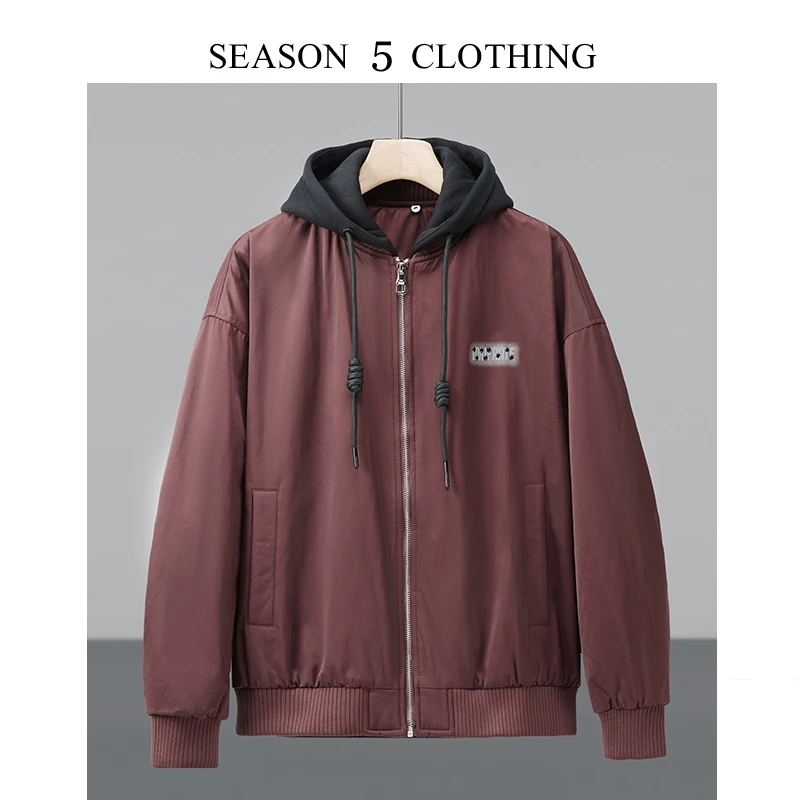 假两件羽绒服男士可拆卸连帽防风短款休闲宽松保暖上衣冬季外套