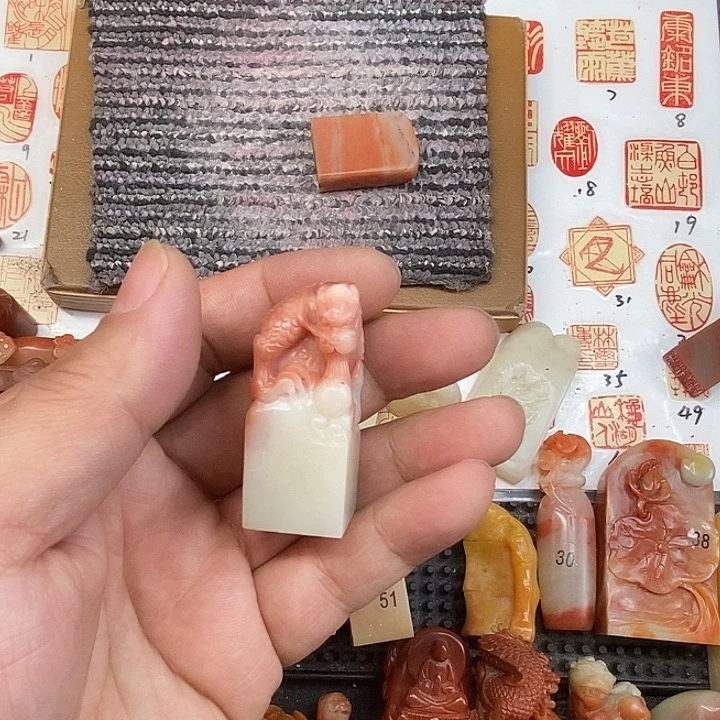 錦***¹寿山石现场直播篆刻