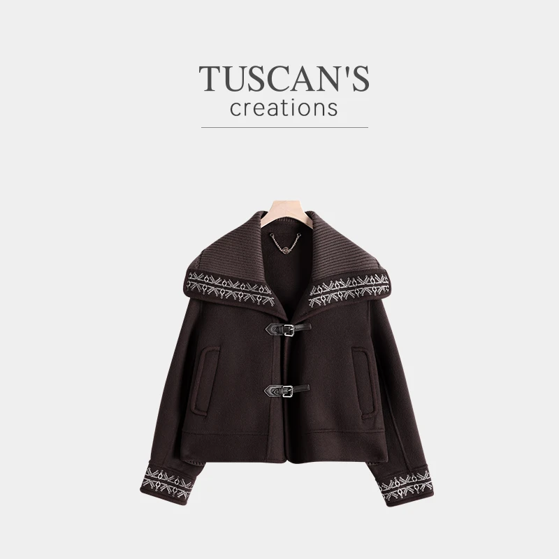 TUSCAN'S CREATIONS女毛呢外套美拉德风女款羊毛夹克短外套