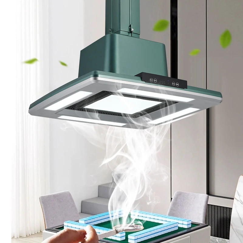 棋牌室空气净化换气抽烟一体照明灯麻将馆火锅店餐厅外排式吸烟灯