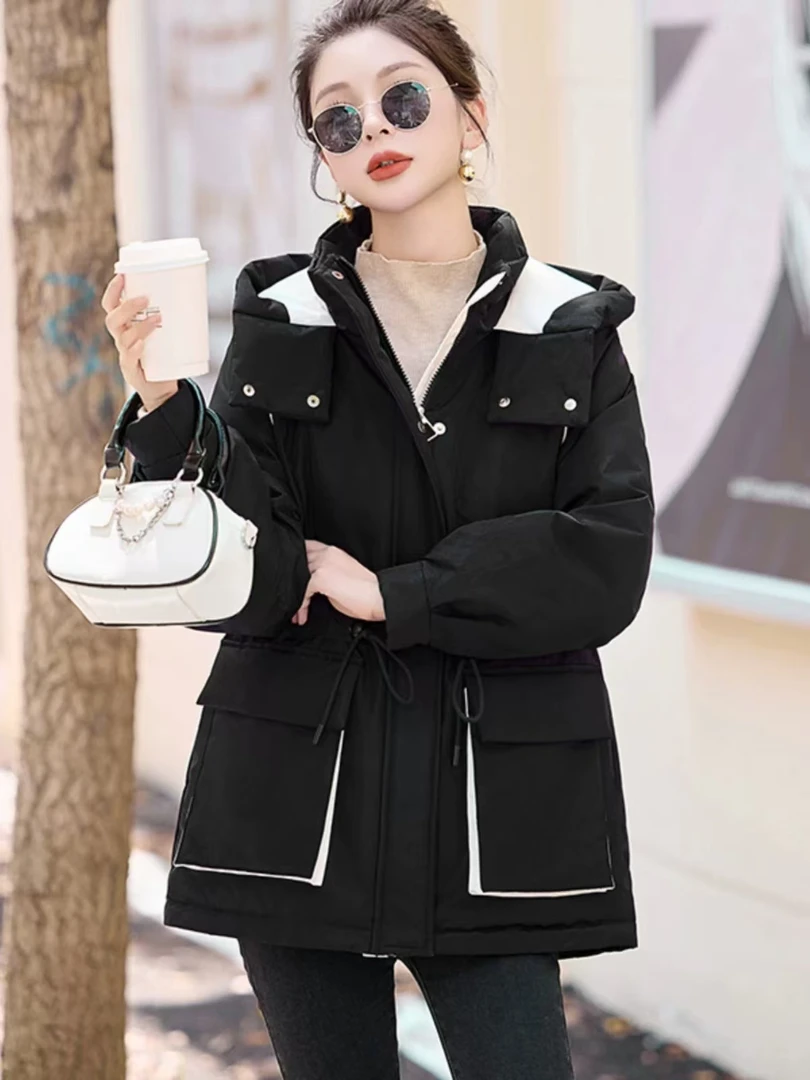 【金哥】2025新品抽绳收腰连帽工装羽绒服-真羽绒 假一赔三-8816