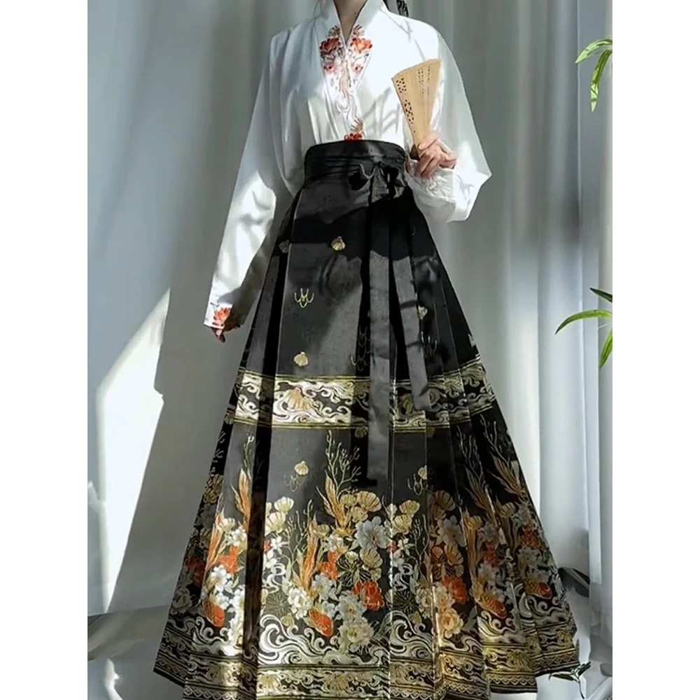 C059新中式国风改良气质马面裙半身裙