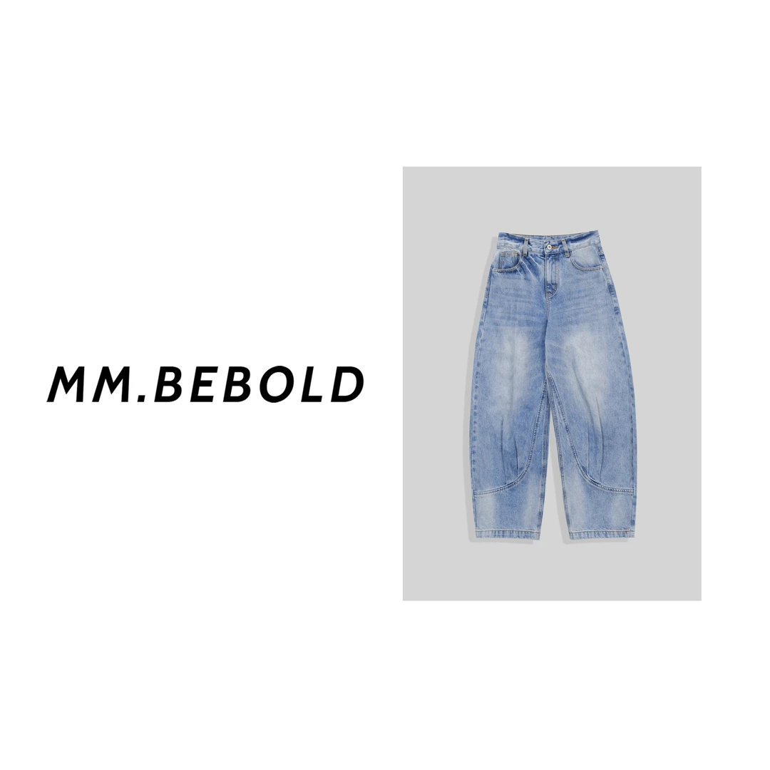 【妙姐精选】日升 棉 100 美式复古水洗竹节弯刀裤CY221329