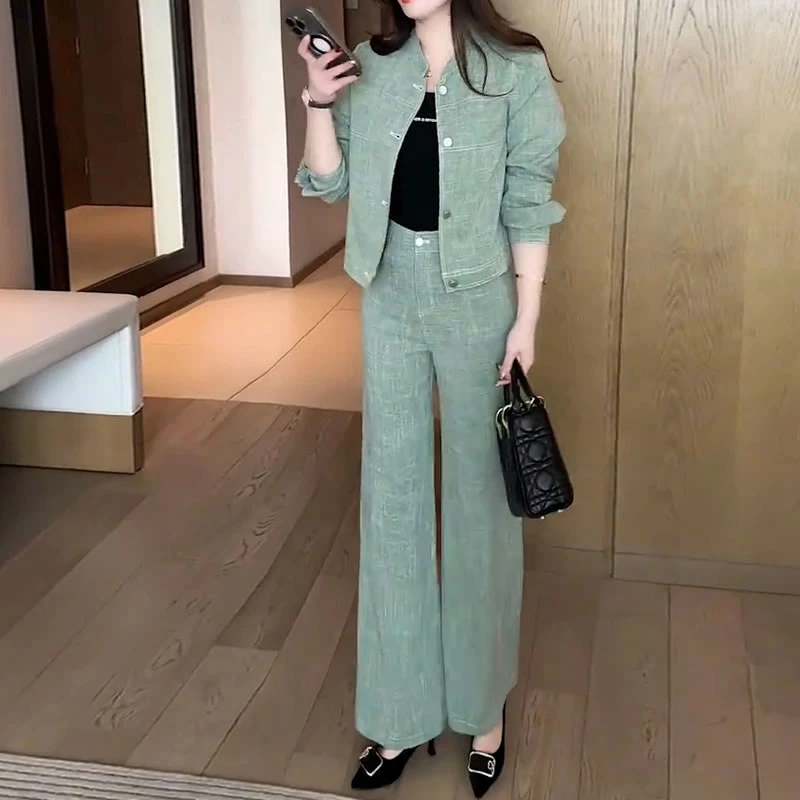 时尚设计感洋气休闲套装女2025秋季新款百搭显瘦小个子通勤两件套