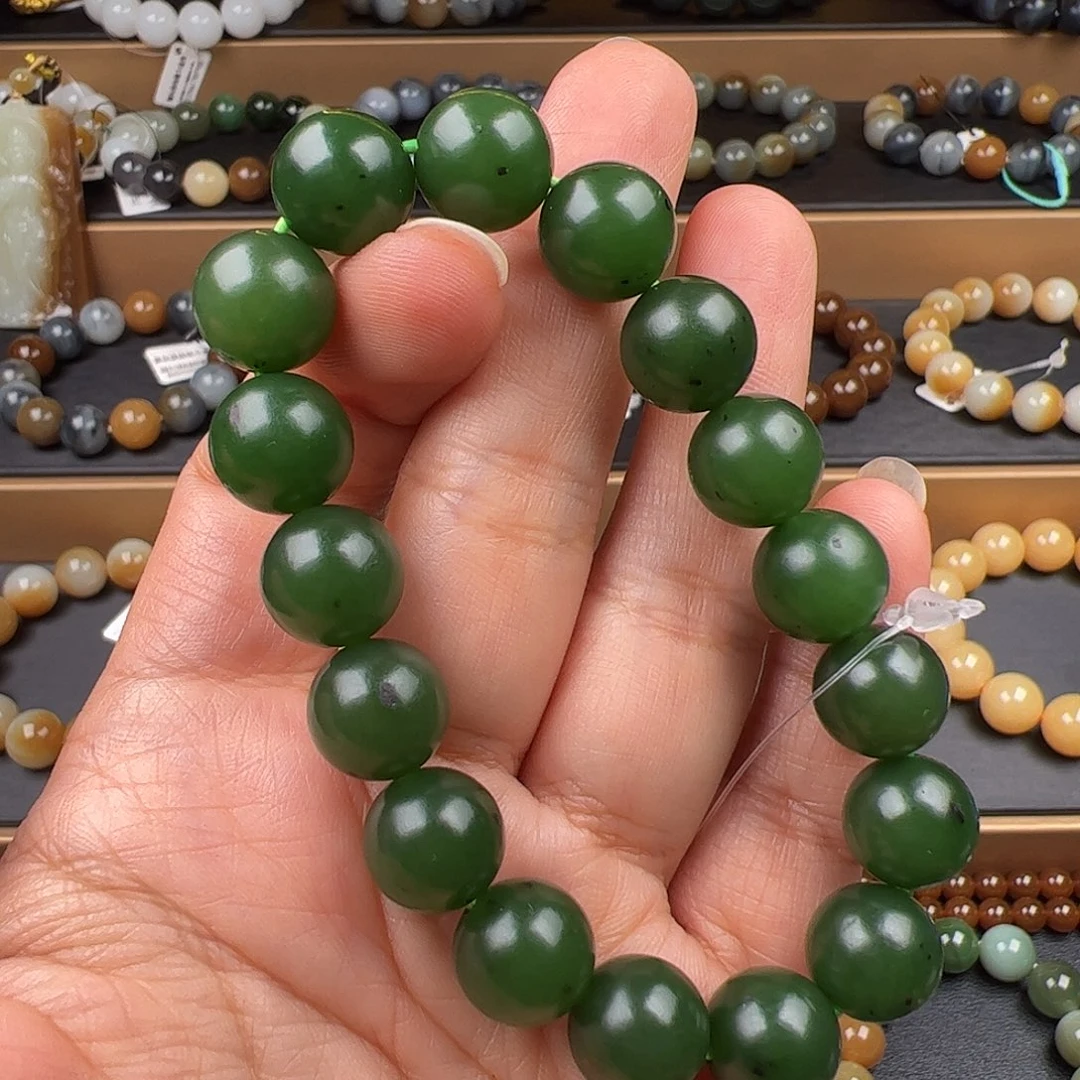 和田玉未镶嵌手链新疆碧籽卡12