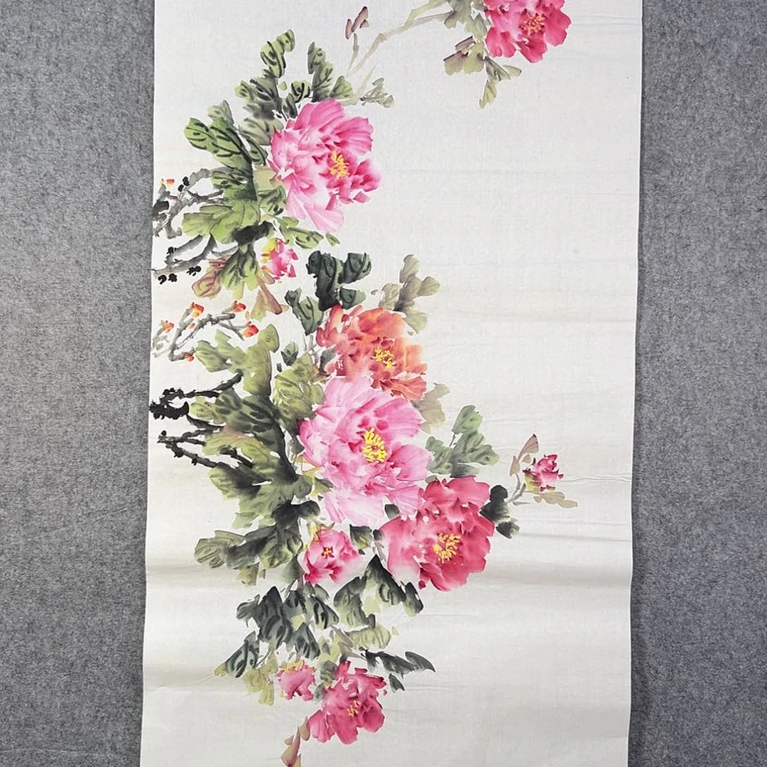 国画096 花鸟和蝴蝶都在等待它