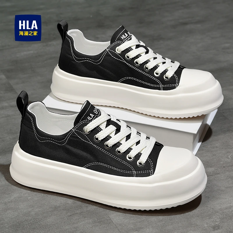 海澜之家男鞋大头厚底帆布鞋男新款秋冬舒适小众百搭休闲板鞋潮鞋