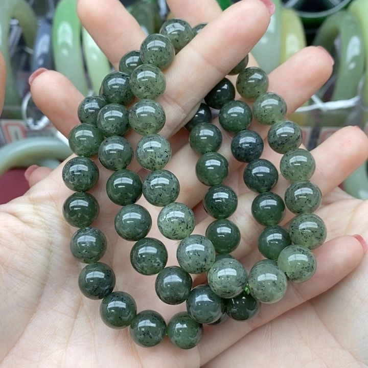 和田玉手串未镶嵌卡10