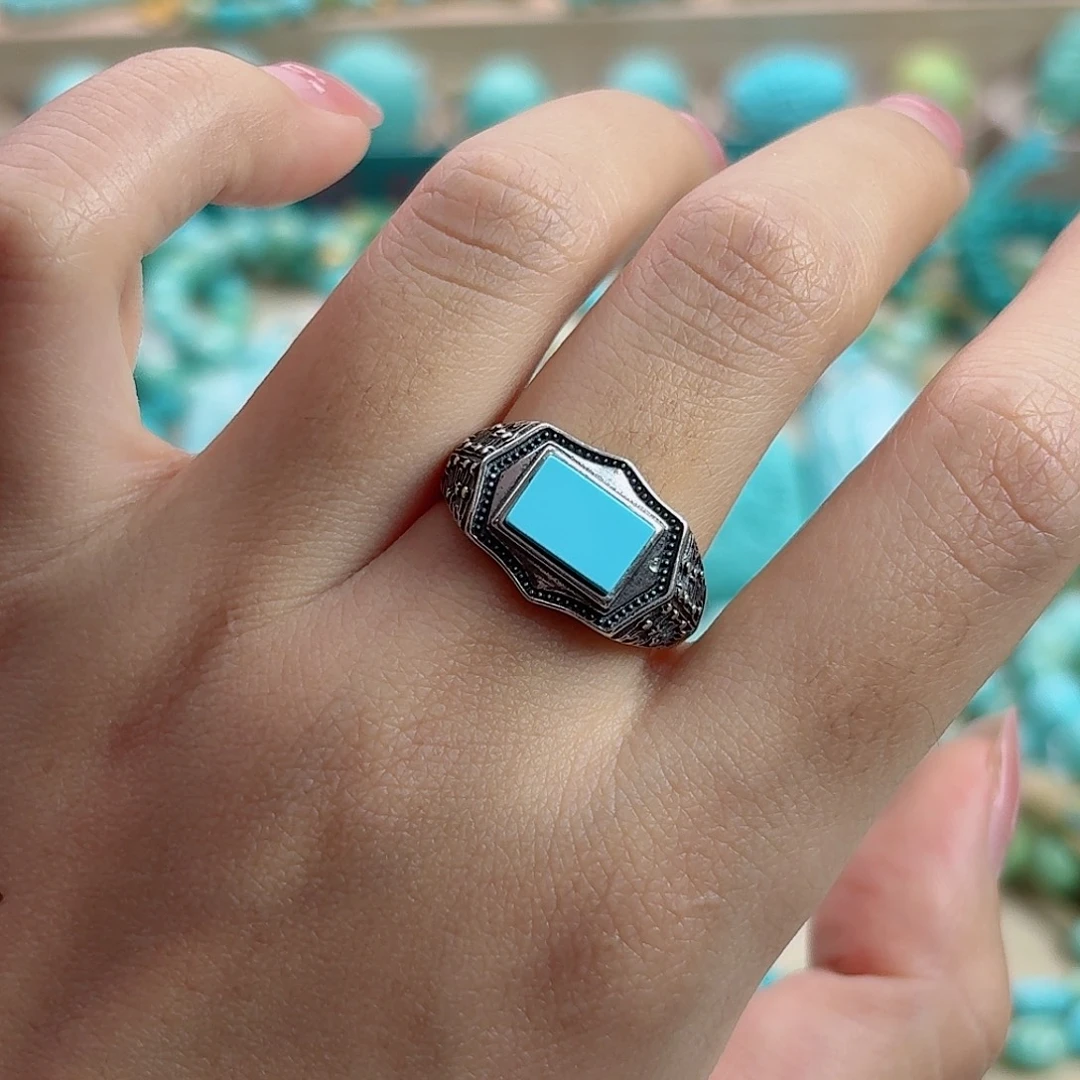 绿松石银S925镶嵌珠宝奇石