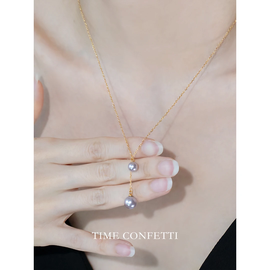 链子925银 镀K金【孙二娘】紫嫣-通勤气质百搭吊坠项链TC 10899