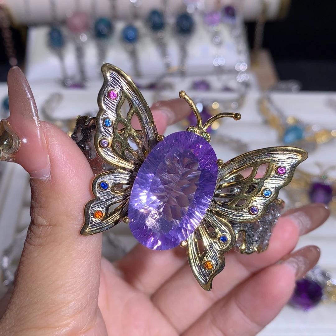 【闪购商品】水晶戒指银S925镶嵌绯****戒指