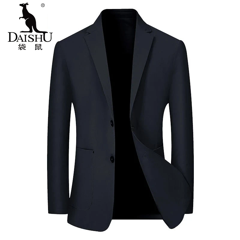 袋鼠夏季防晒西服时尚超薄款冰丝休闲小西装百搭男士修身外套