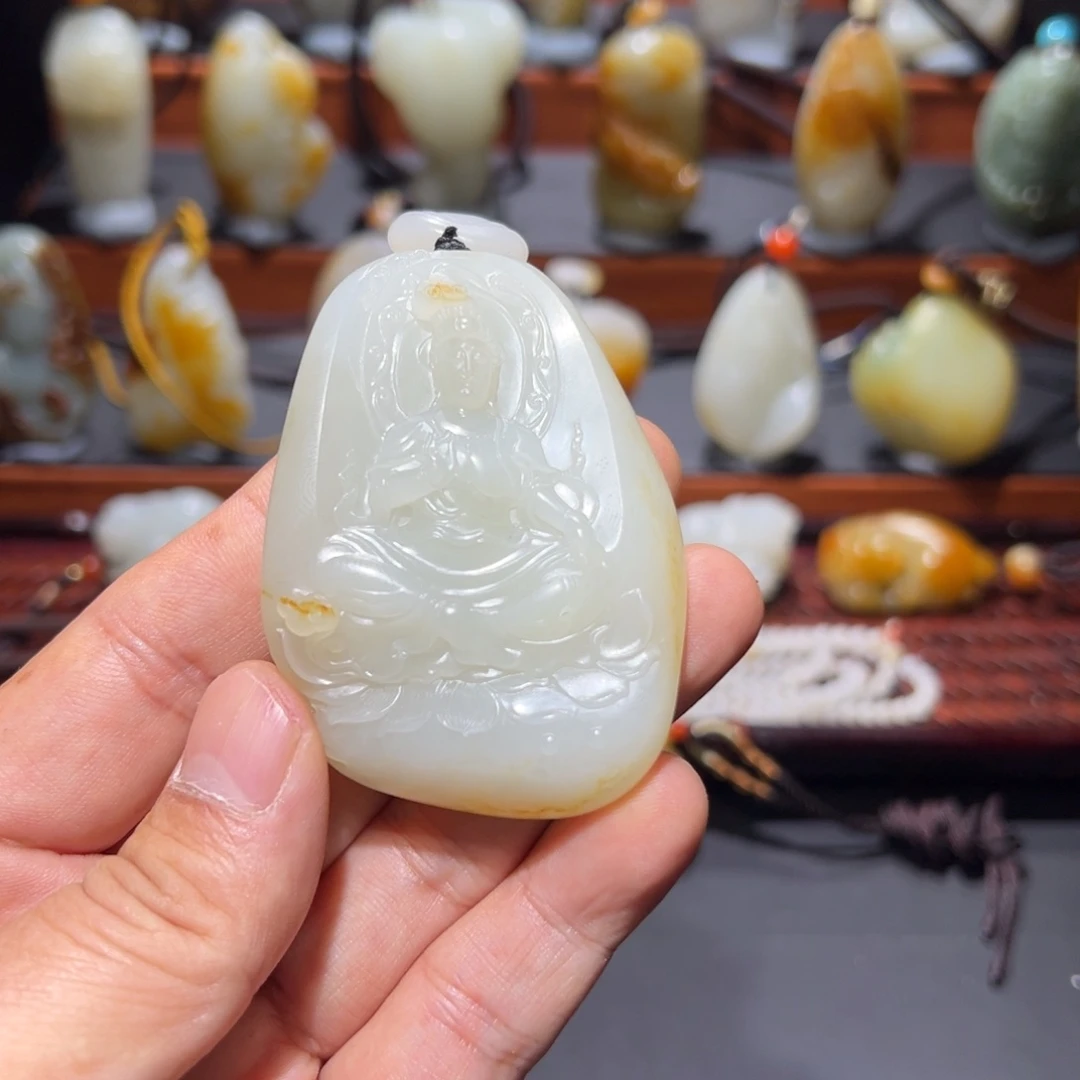 颈饰未镶嵌和田玉（子料）双**贸