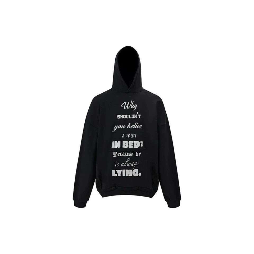 DMC 蝴蝶带帽宽松字母连帽卫衣 黑色 SSTH06/bk