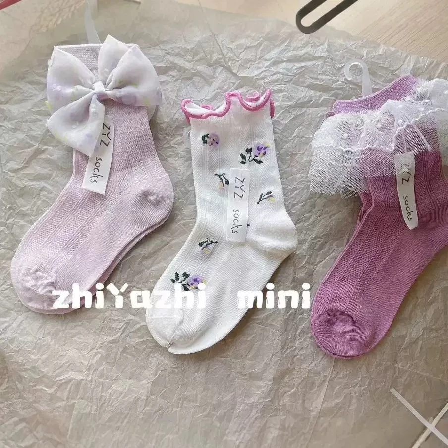 运费，0-12岁四季中筒保暖吸汗设计师款紫色系春夏