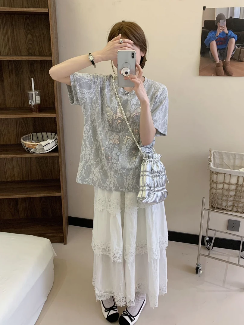 夏季新款韩版唐老鸭四宫格时尚百搭圆领T恤-T662