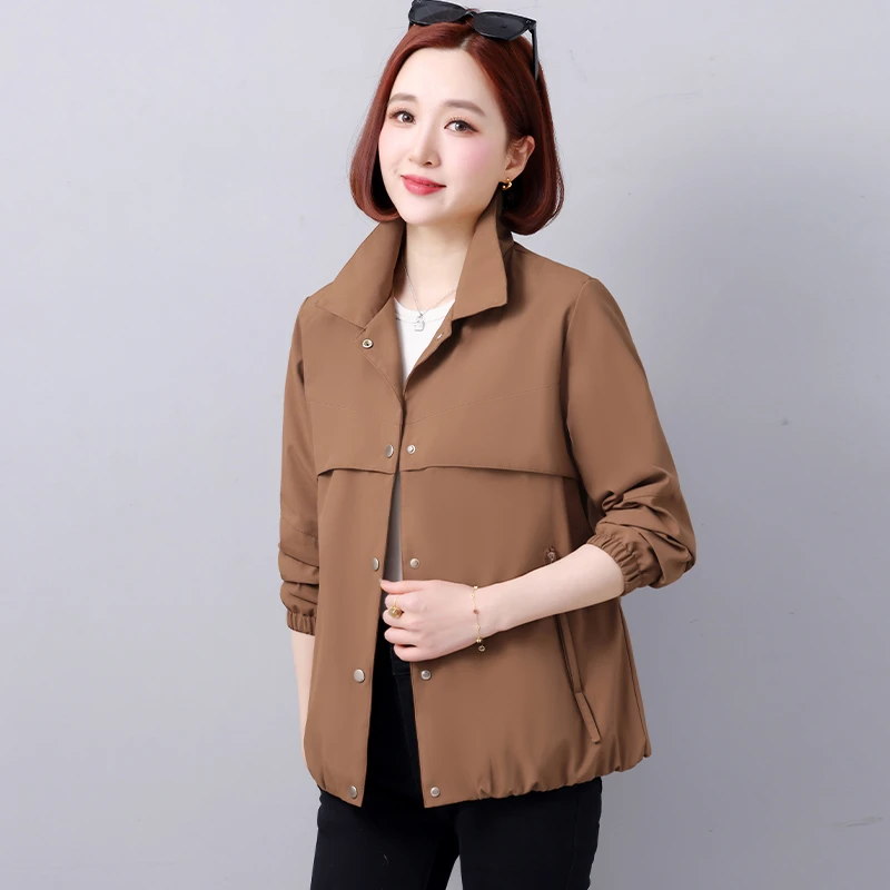 短款风衣小外套女2025春秋装新款中年时尚休闲韩版百搭夹克衫上衣