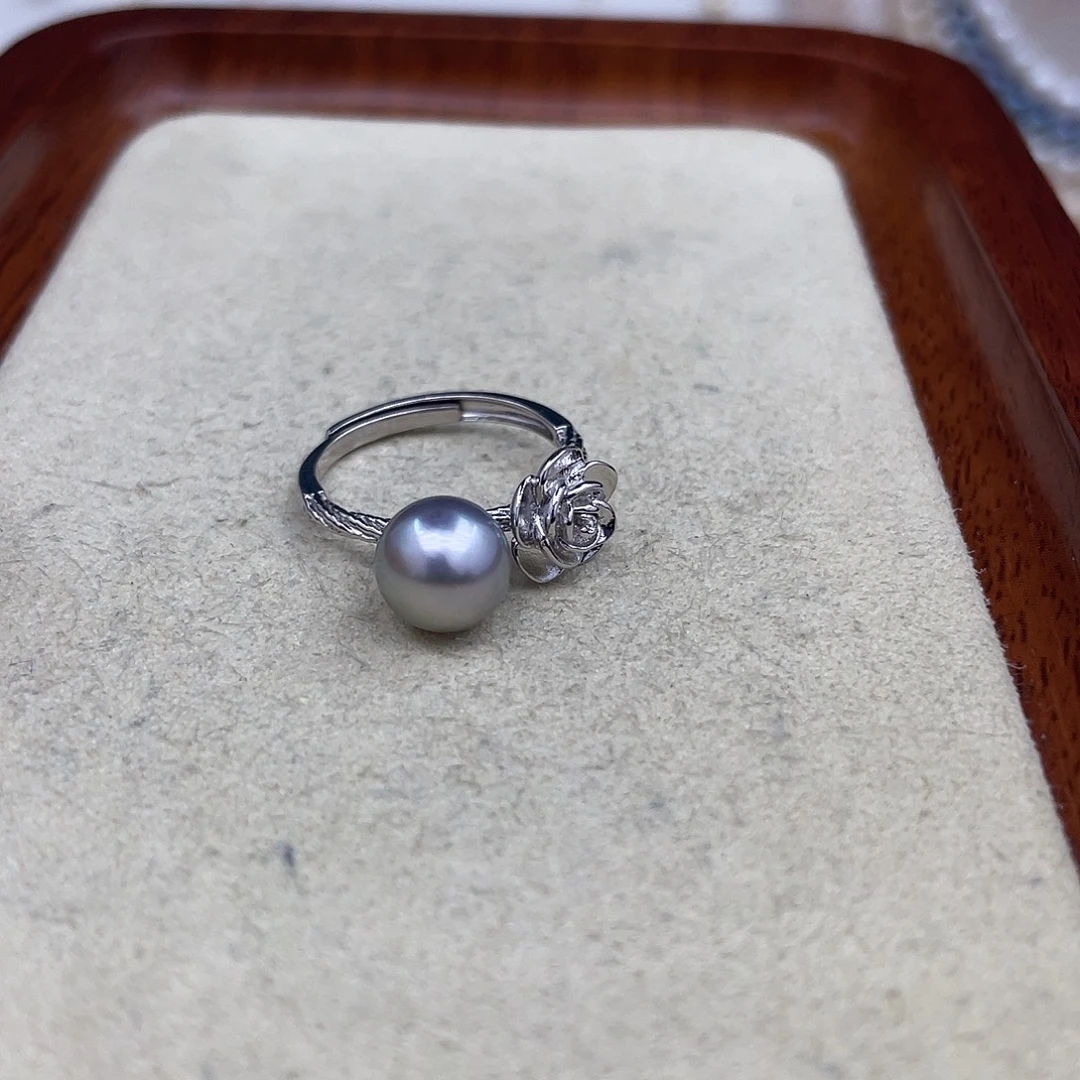 戒指银S925镶嵌海水珍珠