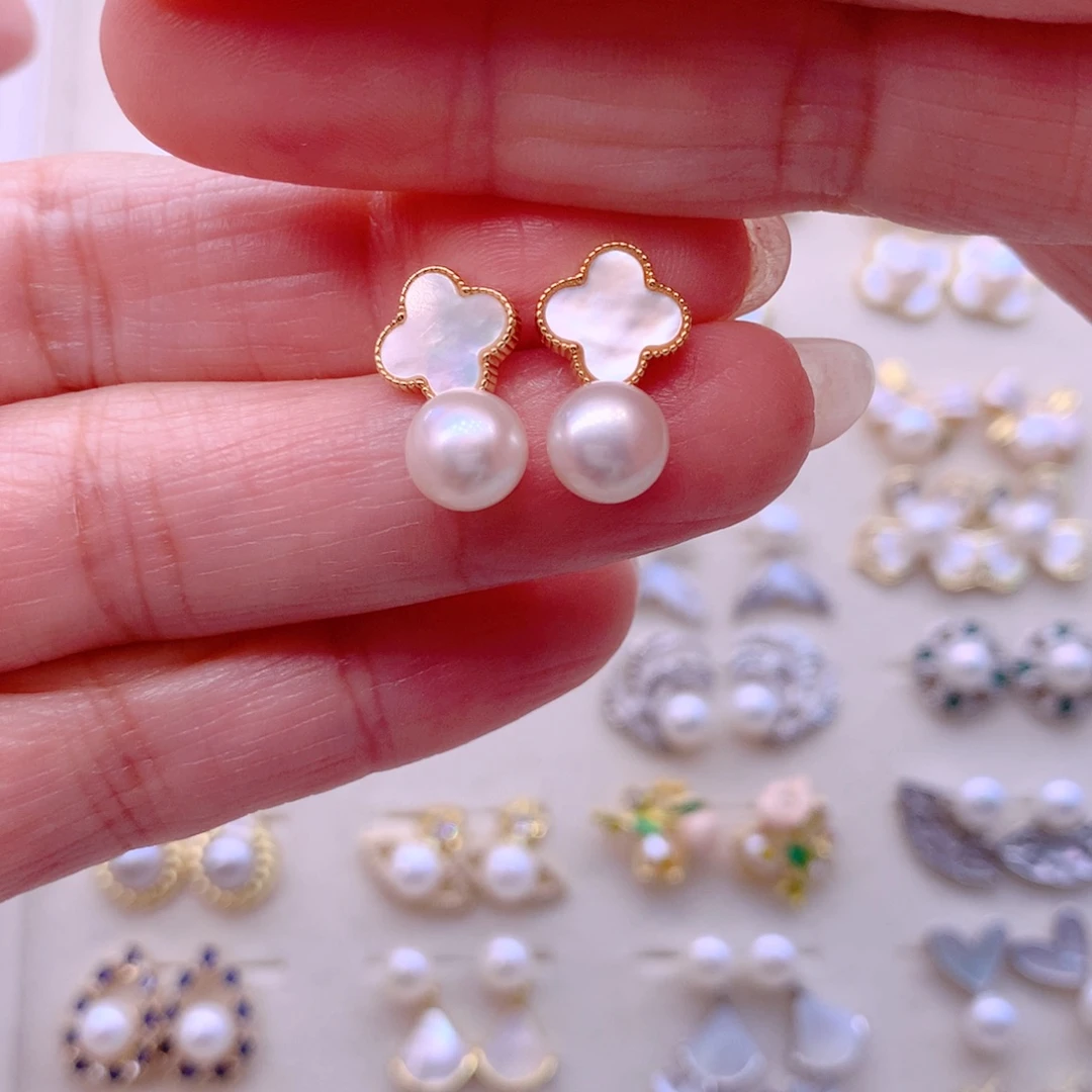 合金耳饰淡水珍珠