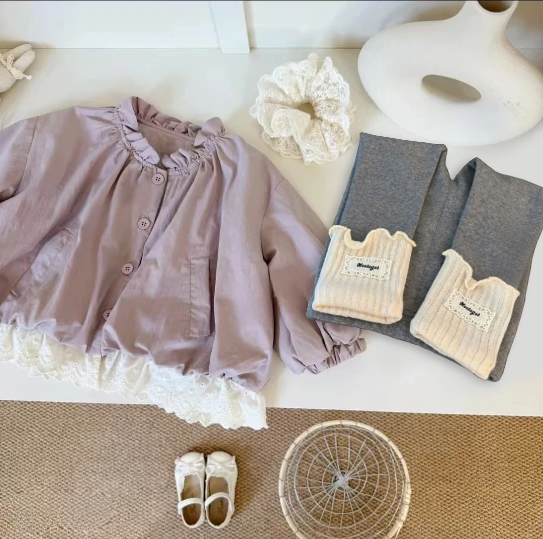 超好看女童外套2025秋季新款韩版儿童花苞上衣大童长袖时髦夹克潮