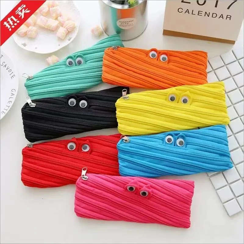 创意搞怪文具一根拉链可爱笔袋个性卡通学生小众铅笔文具盒大容量