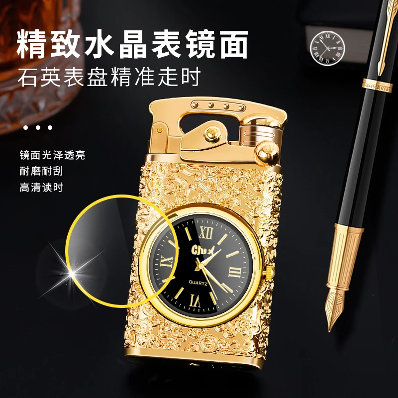 高档手表打火机直冲防风送男友创意个性男士新款复古唐草送老公礼