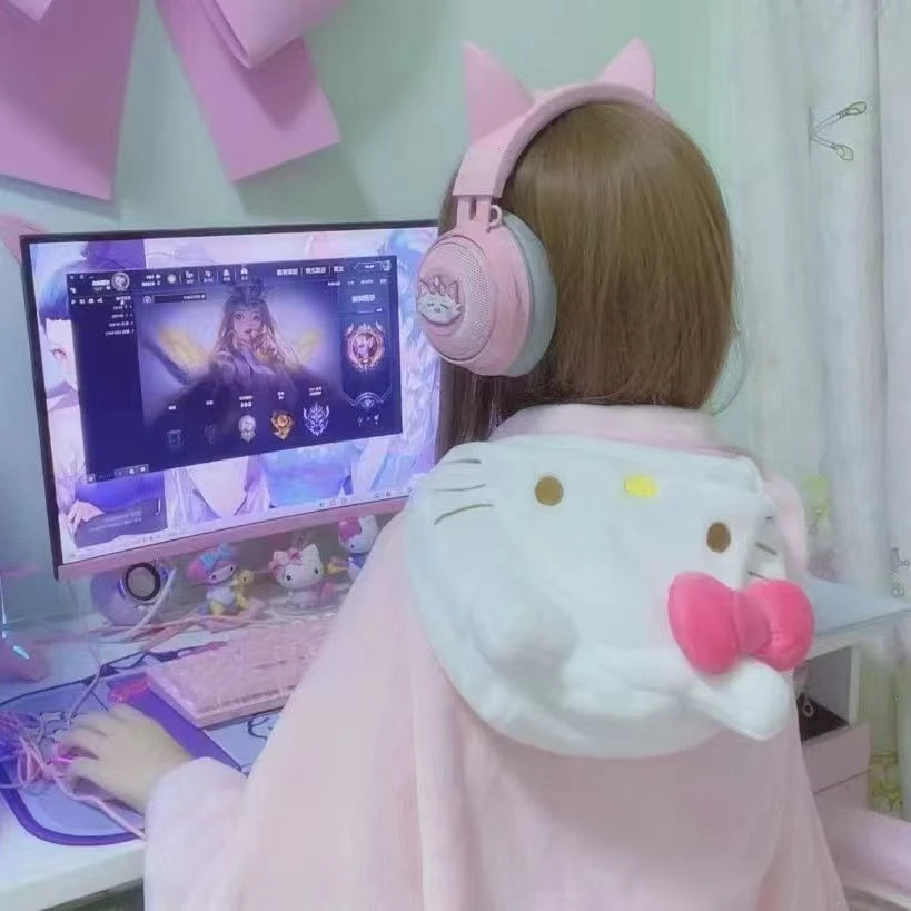 乐园同款kitty猫毛毯披肩粉嫩少女心凯蒂猫毛毯午睡保暖盖被