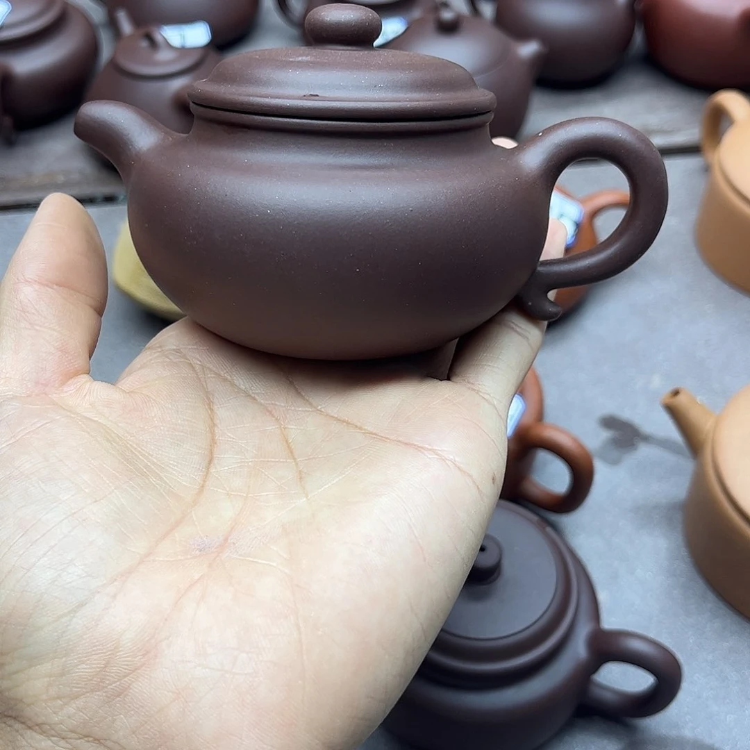 茶壶紫砂岁**痕紫泥仿古190cc左右