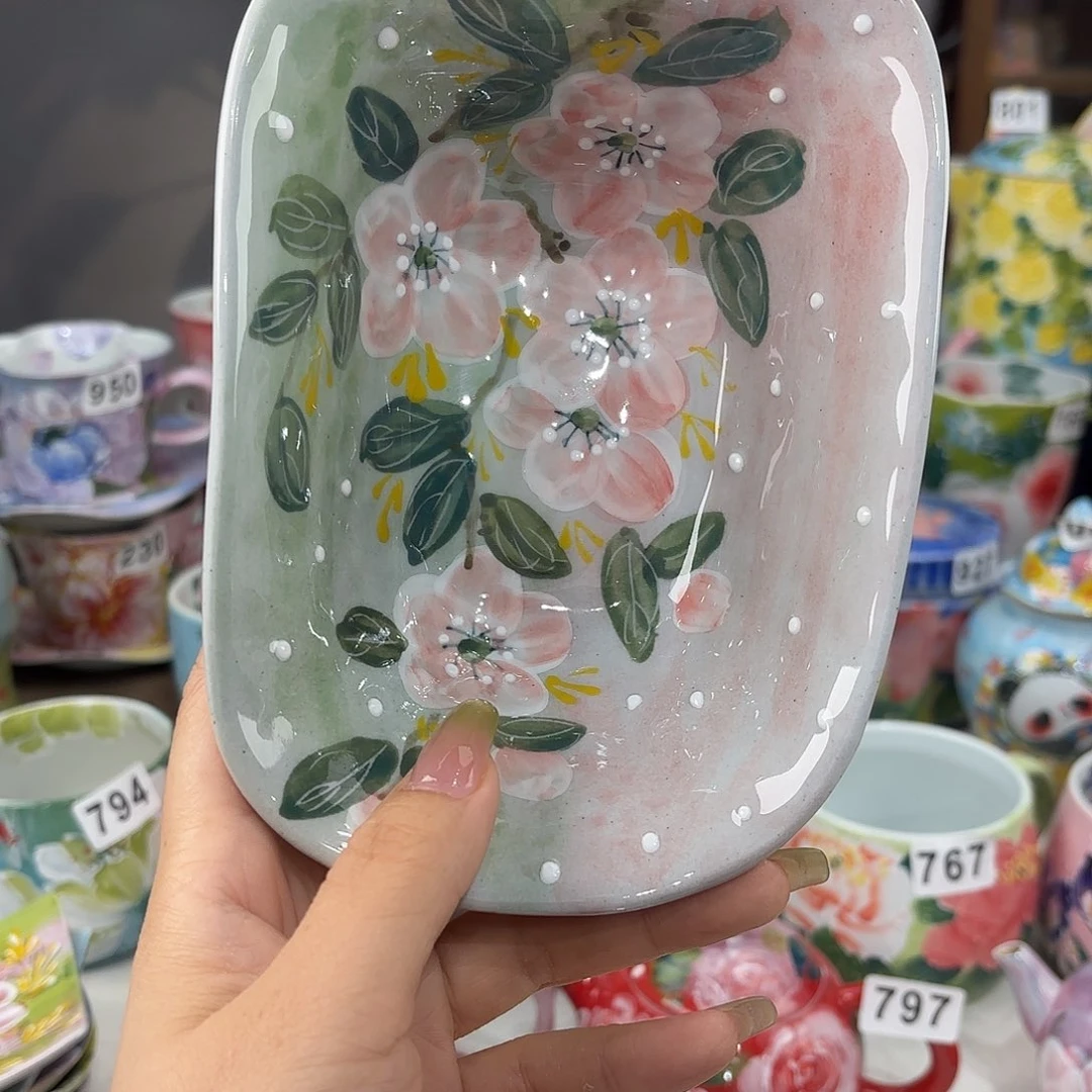 瓷片景德镇手绘高温釉下彩陶瓷茶具
